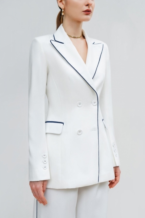 PASSION DOUBLE-BREASTED SUIT JACKET WITH CONTRAST LINE