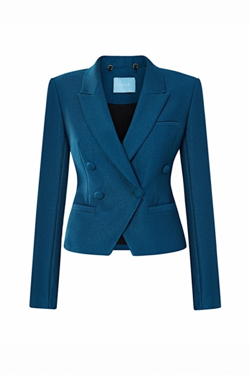 SPENCER CROPPED DOUBLE BREASTED SUIT JACKET