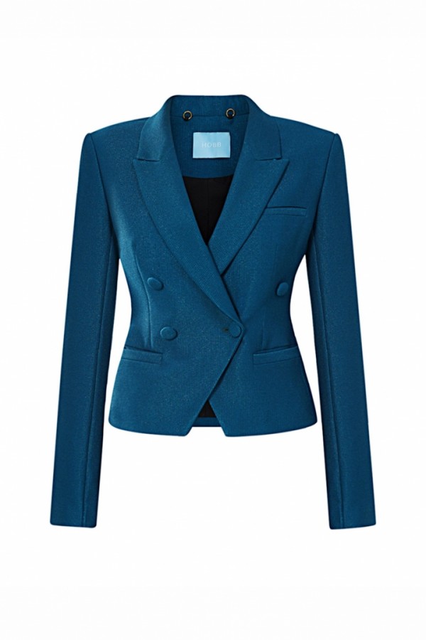 SPENCER CROPPED DOUBLE BREASTED SUIT JACKET