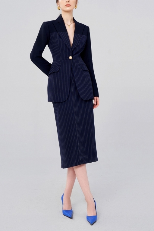 SINGLE BREASTED FITTED SUIT JACKET