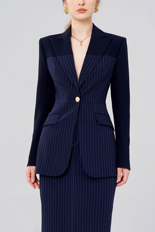 SINGLE BREASTED FITTED SUIT JACKET