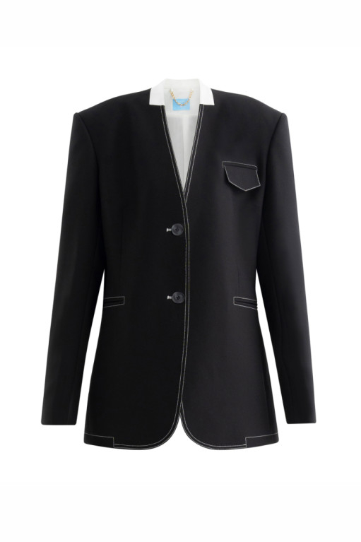 ANDY STRAW-COLLAR CONTRAST JACKET