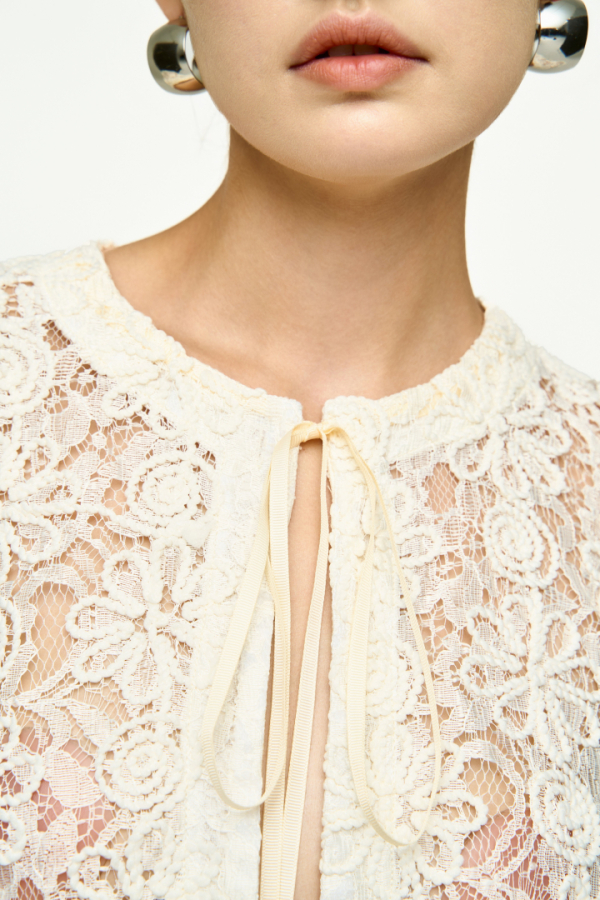 LACE CROPPED CARDIGAN