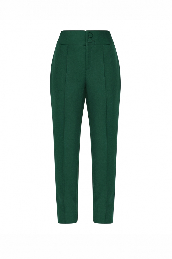 FOREST GREEN STRAIGHT LEGED PANTS | HOBB Design