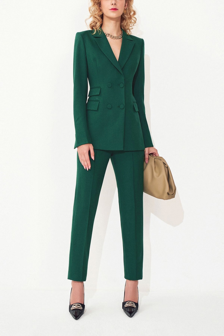 FOREST GREEN DOUBLED BREASTED SUIT JACKET | HOBB Design